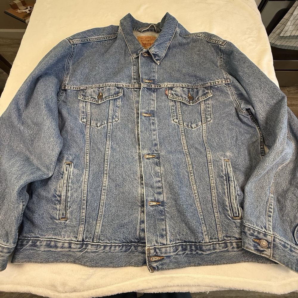 Vintage 90s Levi’s 70507 Denim Trucker Jacket XXL Made USA Blue Jean Oversized